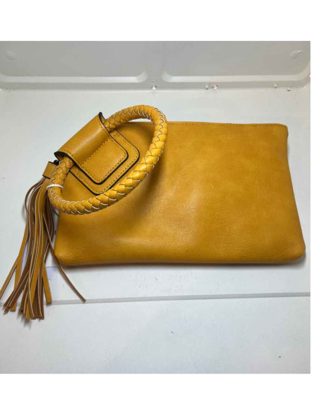 Women's Unbranded Yellow Braided Handle Clutch One Size